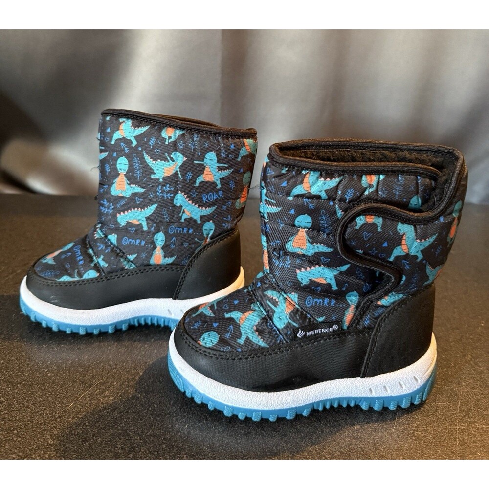 Merence Toddler Snow Boots Size 8 EUR 24 Dinosaurs Unisex Winter Dino